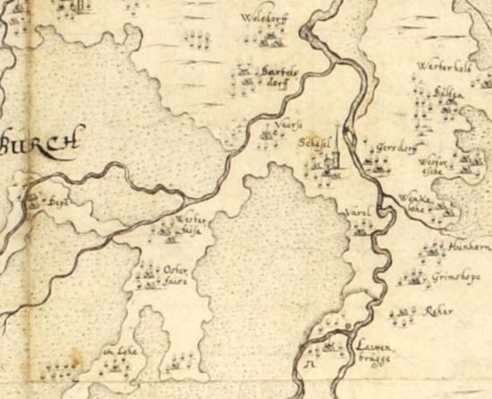 Kartenausschnitt um 1653