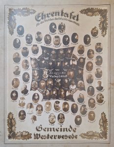 Gedenkblatt der Teilnehmer des 1. Weltkrieges